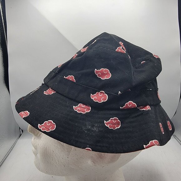 Hypland Naruto Akatsuki Large Bucket Hat Black Red Anime Ninja Conventions - Picture 2 of 8